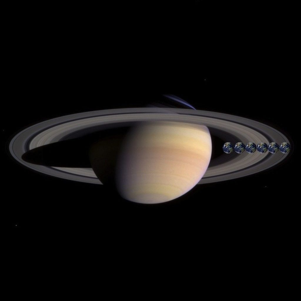 saturns-rings-are-so-large-that-you-can-fit-six-earths-across-them-the-millions-of-ice-particles-that-make-up-these-rings-are-only-as-large-as-a-few-feet-across-for-comparison